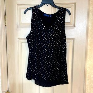 Black Sleeveless Top with Silver Accents